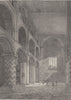 ESSEX. Copperplate. Interior of Waltham Abbey Church (Greig) 1819 old print