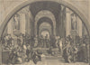 ANCIENT GREECE. The School of Athens. (Oxford Encyclopaedia) 1830 old print