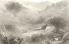 PIEDMONT/PIEMONTE. View of Pradeltorno. Goats & goatherd. BARTLETT 1838 print