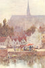 SOMME. The Quayside. Amiens. Street market. Boat 1907 old antique print