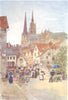 EURE-ET-LOIR. Rue de la Porte Guillaume. Chartres. Street market 1907 print