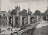 HEREFORDSHIRE. Hereford Cathedral and Wye Bridge 1900 old antique print