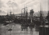 WHITEHAVEN. The Docks. Cumbria. Many sailing ships & boats 1900 old print