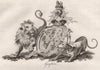 GRASTON. Coat of Arms. Heraldry 1790 old antique vintage print picture