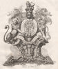 PRINCE OF WALES. Coat of Arms. Heraldry 1790 old antique vintage print picture