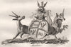 MANCHESTER. Coat of Arms. Heraldry 1790 old antique vintage print picture