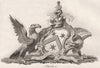PETERBORO. Coat of Arms. Heraldry 1790 old antique vintage print picture