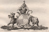 CHESTERFIELD. Coat of Arms. Heraldry 1790 old antique vintage print picture