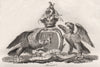 THANET. Coat of Arms. Heraldry 1790 old antique vintage print picture