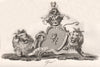 ESSEX. Coat of Arms. Heraldry 1790 old antique vintage print picture