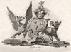 CHOLMONDELEY. Coat of Arms. Heraldry 1790 old antique vintage print picture