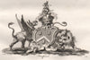 STRAFFORD. Coat of Arms. Heraldry 1790 old antique vintage print picture