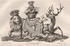 DARTMOUTH. Coat of Arms. Heraldry 1790 old antique vintage print picture