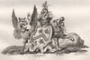 AYLESFORD. Coat of Arms. Heraldry 1790 old antique vintage print picture
