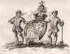 HAY. Coat of Arms. Heraldry 1790 old antique vintage print picture