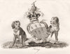KING. Coat of Arms. Heraldry 1790 old antique vintage print picture