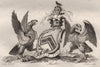 THURLOW. Coat of Arms. Heraldry 1790 old antique vintage print picture