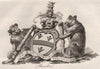 RANDON. Coat of Arms. Heraldry 1790 old antique vintage print picture