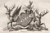 CARTERET. Coat of Arms. Heraldry 1790 old antique vintage print picture
