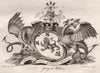 GREY DE WILTON. Coat of Arms. Heraldry 1790 old antique vintage print picture