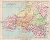 WALES. Railway Map of South Wales. BARTHOLOMEW 1896 old antique plan chart