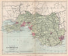 GLAMORGANSHIRE. Cardiff Swansea Neath Port Talbot. Wales. BARTHOLOMEW 1896 map