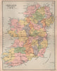 IRELAND. showing railways counties & provinces. BARTHOLOMEW 1882 old map