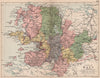COUNTY MAYO. Antique county map. Connaught. Ireland. BARTHOLOMEW 1882 old