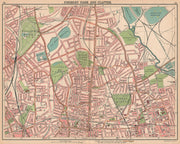 LONDON N.Finsbury Park Clapton Highbury Stamford Hill Kingsland Dalston 1913 map