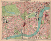 LONDON. Brompton Pimlico Mayfair Westminster Chelsea Lambeth West End 1913 map