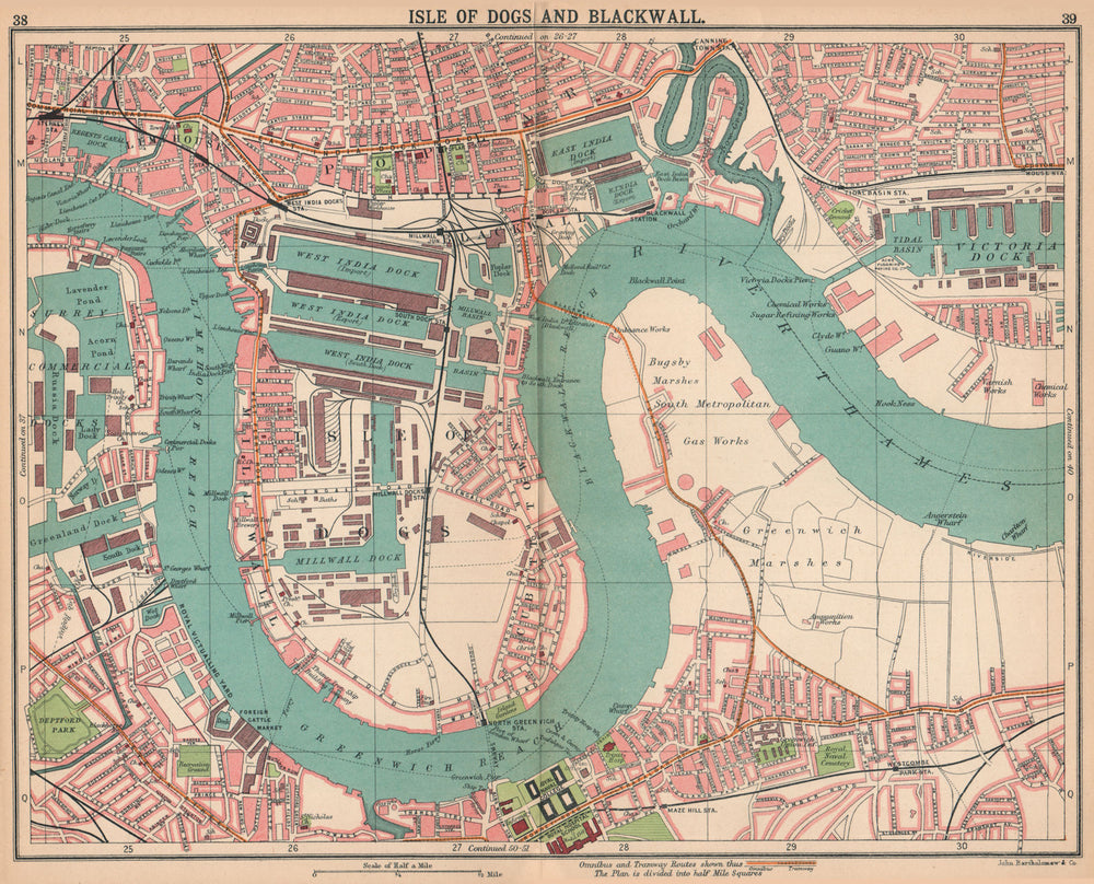LONDON E. Isle of Dogs Blackwall Greenwich Poplar Surrey Docks 1913 old map
