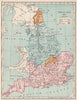 ENGLAND IN 1065. Earldoms of Godwine Leofric Oswulf Waltheof 1907 old map