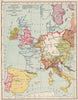 HOLY ROMAN EMPIRE 1558. Western Europe. Accession of Elizabeth I 1907 old map