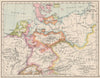 CENTRAL EUROPE.illustrating Napoleon's campaigns.1806 frontiers.Battles 1907 map