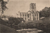 YORKSHIRE. Fountains Abbey 1893 old antique vintage print picture