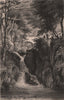 LAKE DISTRICT. The lower fall at Rydal, Westmoreland. Cumbria. ALLOM 1839