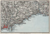 CÔTE D'AZUR. Nizza (Nice) Nice Monaco Menton Bordighera Villefranche 1924 map
