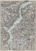 LAKE LAGO MAGGIORE. Locarno Varese Pallanza. Vintage map plan. Italy 1924
