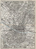 FLORENCE FIRENZE & ENVIRONS. Vintage town city map plan. Italy 1924 old