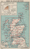 SCOTLAND. Index map. Vintage map plan 1932 old vintage chart