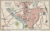 WORCESTER. Vintage town city map plan. Worcestershire 1930 old vintage