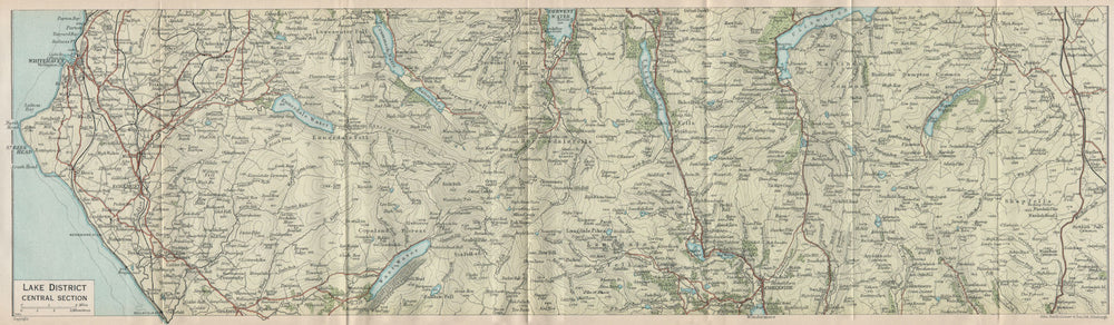LAKE DISTRICT CENTRE. Haweswater Grasmere Ennerdale Buttermere Crummock 1930 map