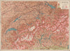 SWITZERLAND RELIEF. Vintage map plan. Roads. Suisse Schweiz 1948 old