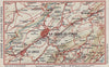 LA CHAUX-DE-FONDS ENVIRONS. Vintage map. Le Locle. St-Imier. Switzerland 1948