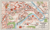 FRIBOURG. Vintage town city map plan. Switzerland 1948 old vintage chart
