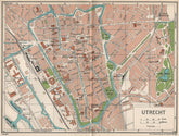 UTRECHT. Vintage town city map plan. Netherlands 1933 old vintage chart