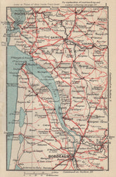 GIRONDE ESTUARY. Bordeaux Rochefort Libourne Cognac. Charente-Maritime 1954 map