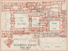 HAMPTON COURT PALACE. Vintage plan. First floor. London 1927 old vintage map