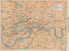 LONDON TUBE AND TRAMWAY MAP. Vintage underground plan. London 1927 old