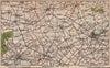 ARMENTIÈRES & LYS RIVER. Vintage map. France Armentieres Bailleul Merville 1920